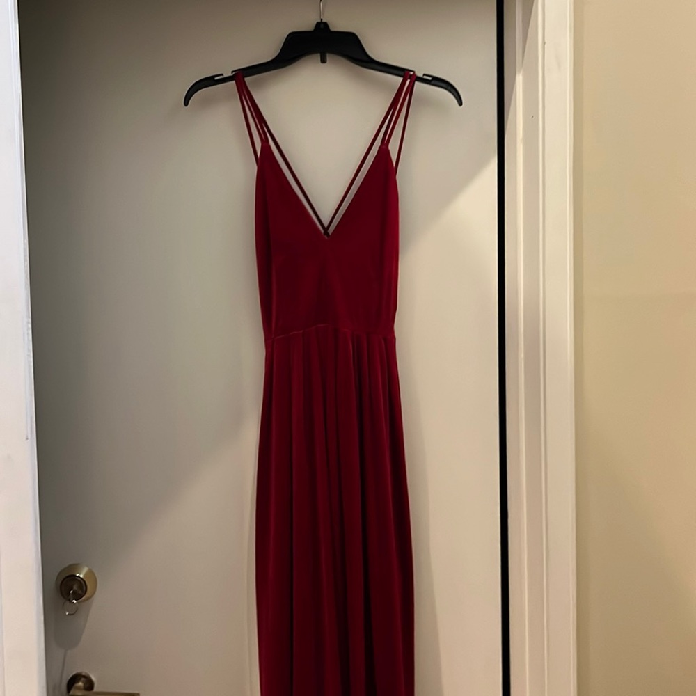 Red velvet dress